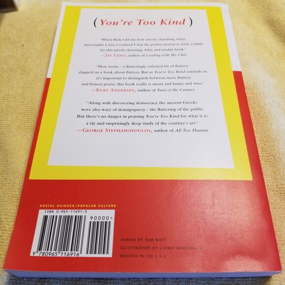 You're too kind - a brief history of flattery paperback book - Picture 2 of 7